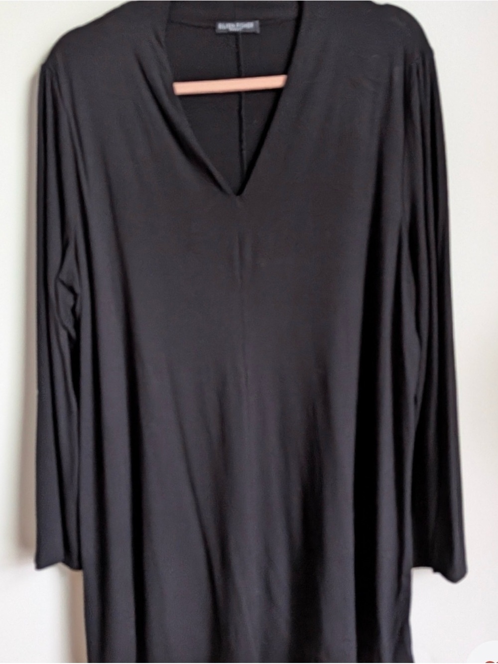EILEEN FISHER Black Minimalist Lagenlook Casual Long Sleeves Tunic Top Size 2X